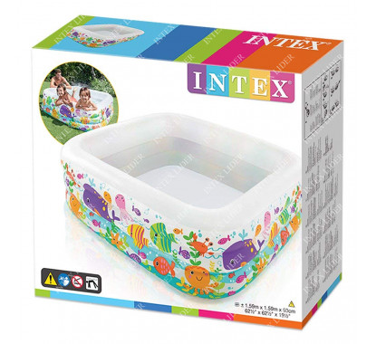57471 Детский надувной бассейн Intex «Аквариум» квадратный